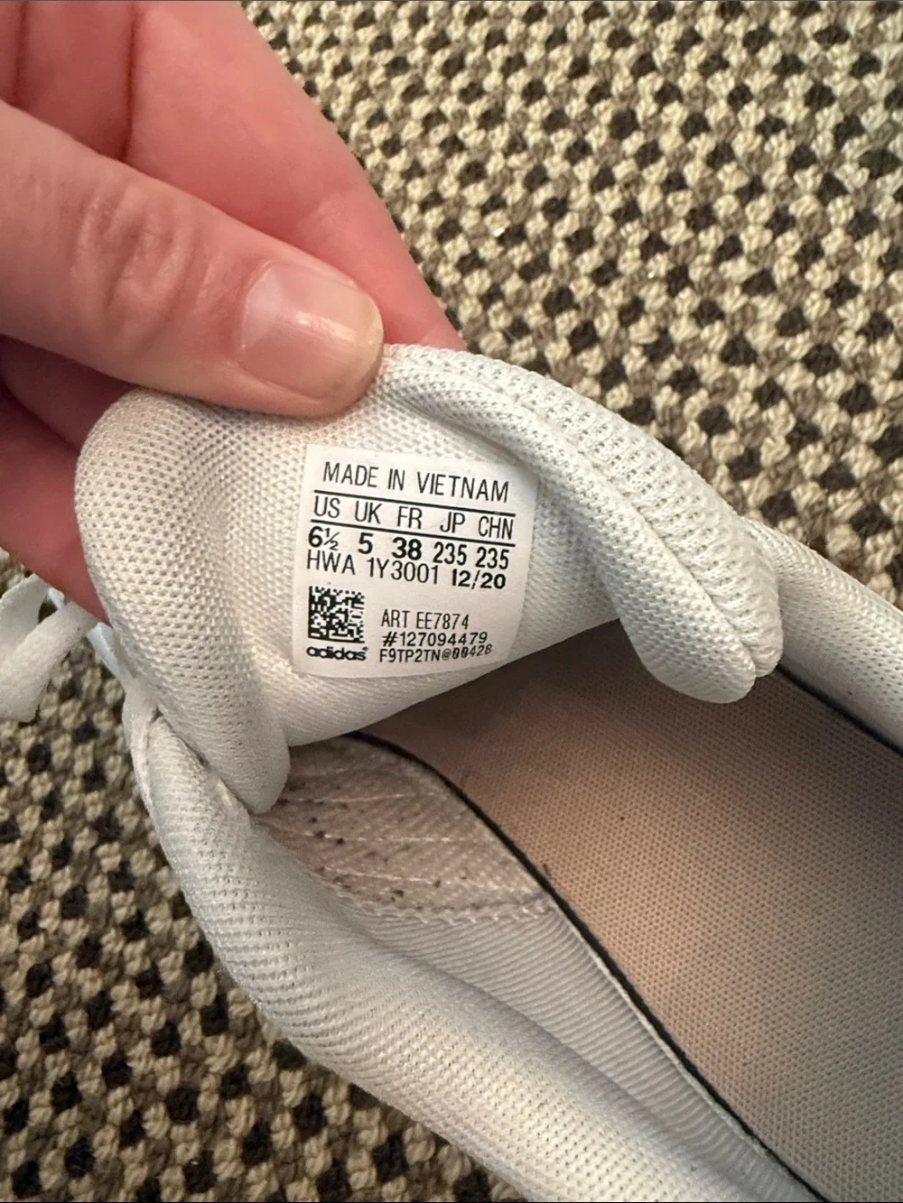 adidas White Sneakers with Metallic Silver Stripes
